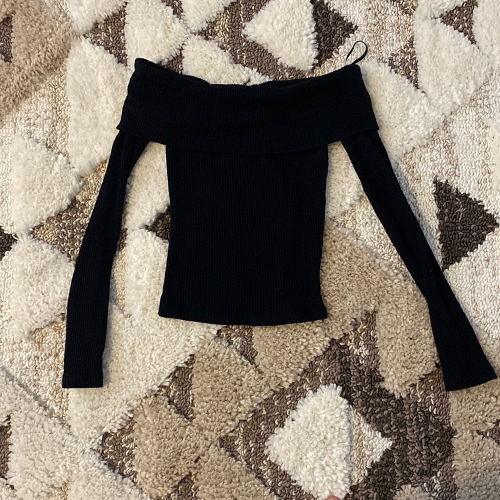 Off the shoulder ribbed forever 22 long sleeve blouse